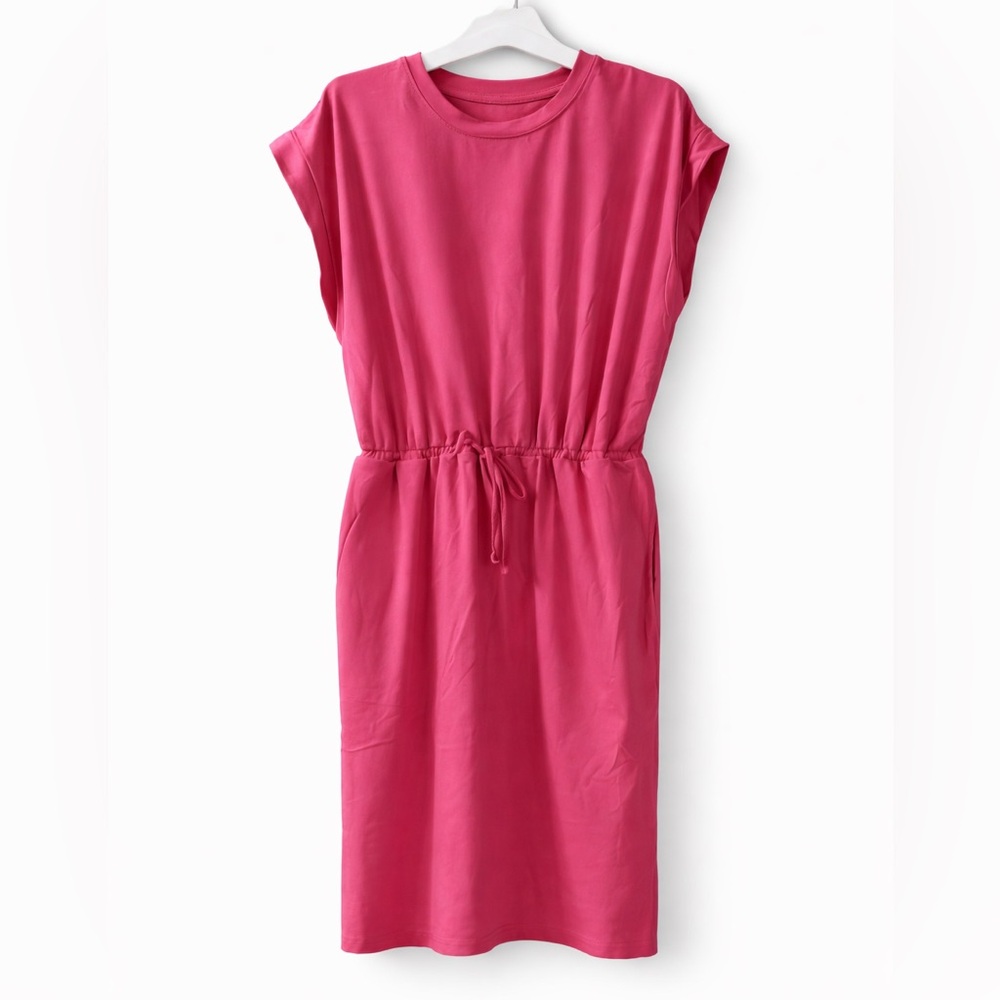 NWT a new day drawstring waist pocket t shirt dress